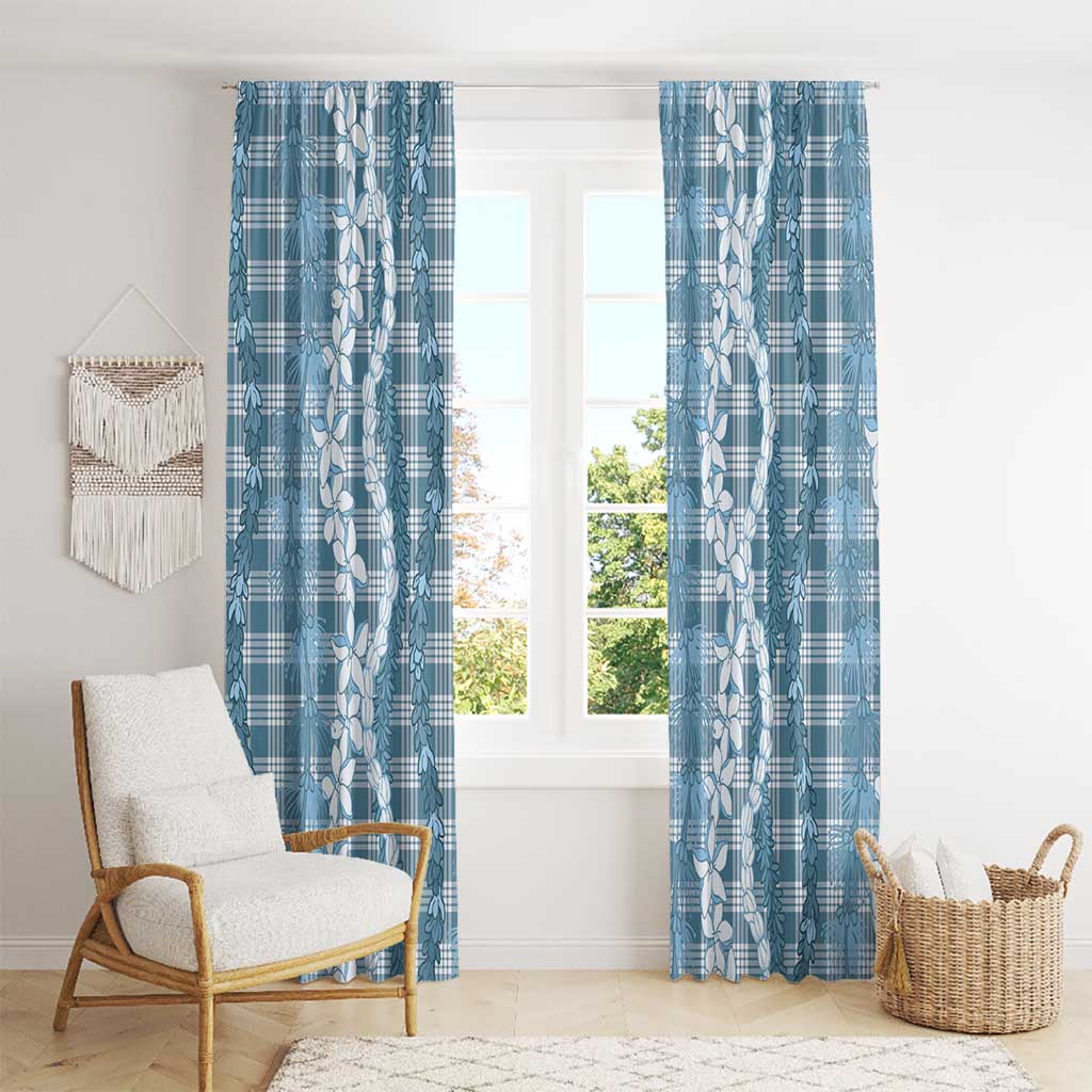 Hawaiian Ohia Lehua Lei Window Curtain Plaid Palaka Uliuli Omaomao Pattern LT9 - Polynesian Pride