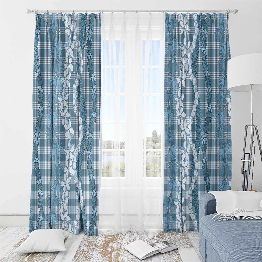 Hawaiian Ohia Lehua Lei Window Curtain Plaid Palaka Uliuli Omaomao Pattern LT9 - Polynesian Pride