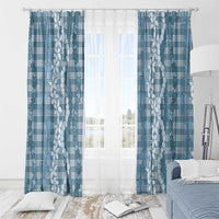 Hawaiian Ohia Lehua Lei Window Curtain Plaid Palaka Uliuli Omaomao Pattern LT9 - Polynesian Pride