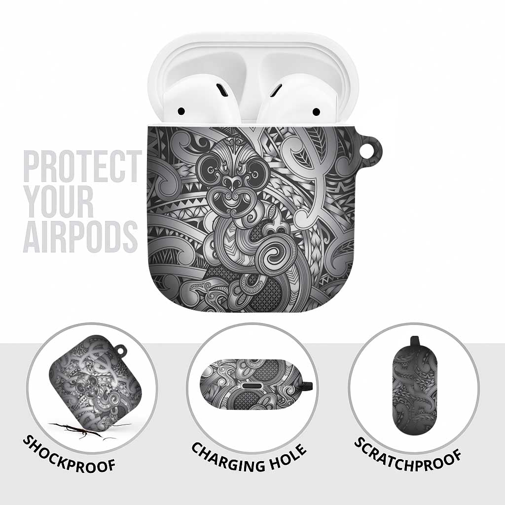 Aotearoa Maori Hei Tiki AirPods Case Kiwikiwi Kowhaiwhai Puhoro Motif LT9 - Polynesian Pride