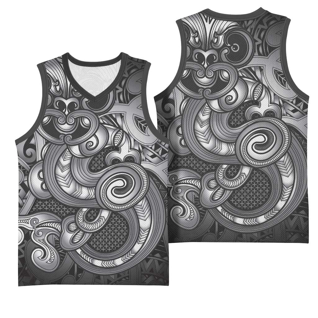 Aotearoa Maori Hei Tiki Basketball Jersey Kiwikiwi Kowhaiwhai Puhoro Motif LT9 - Polynesian Pride