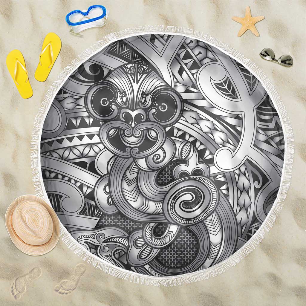 Aotearoa Maori Hei Tiki Beach Blanket Kiwikiwi Kowhaiwhai Puhoro Motif