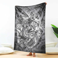 Aotearoa Maori Hei Tiki Blanket Kiwikiwi Kowhaiwhai Puhoro Motif