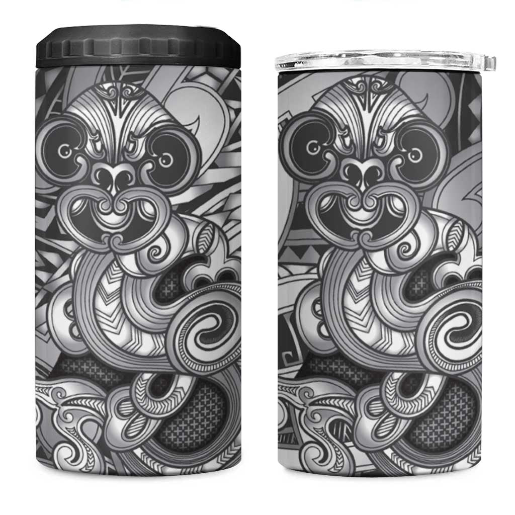 Aotearoa Maori Hei Tiki 4 in 1 Can Cooler Tumbler Kiwikiwi Kowhaiwhai Puhoro Motif LT9 One Size: 16 oz Grey - Polynesian Pride