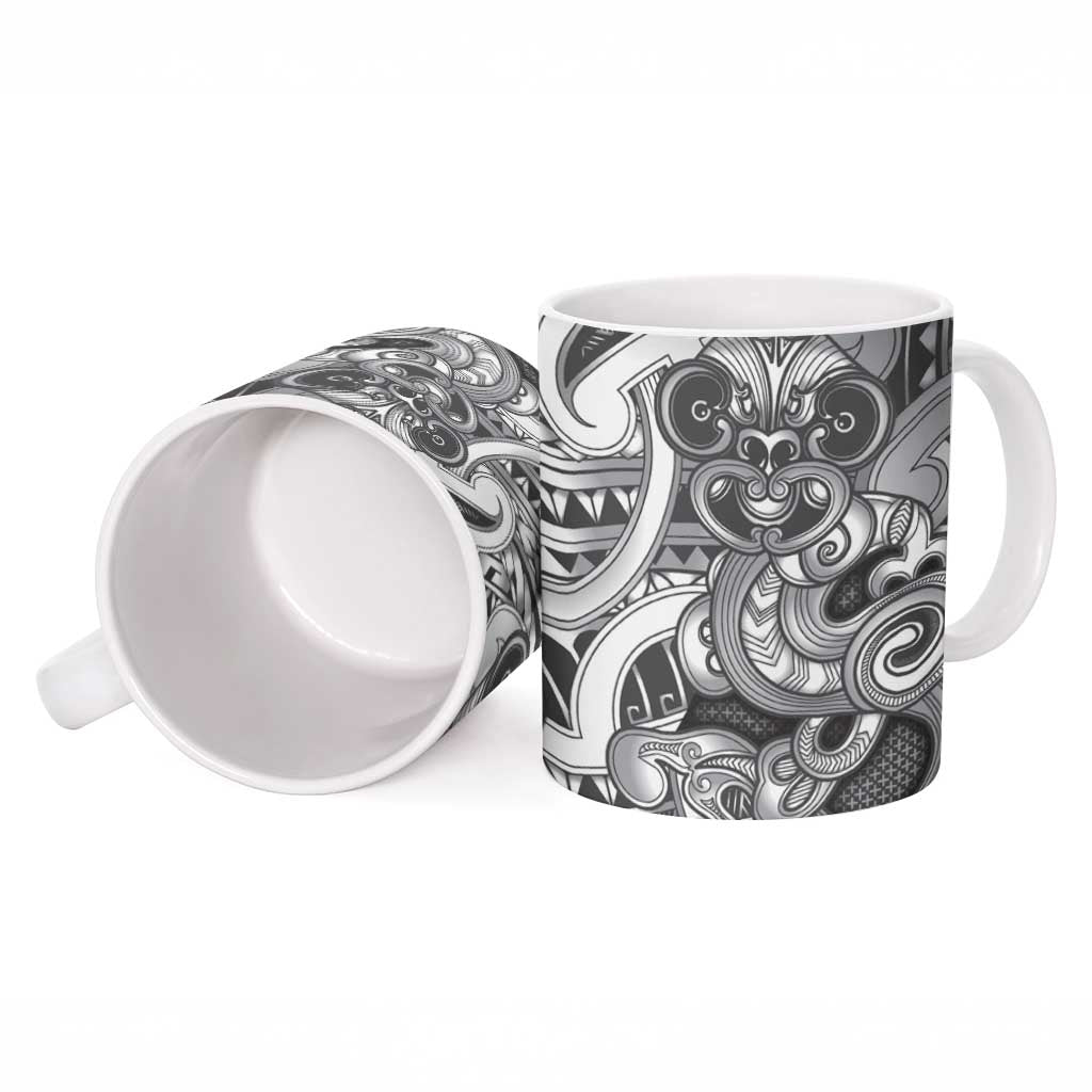 Aotearoa Maori Hei Tiki Ceramic Mug Kiwikiwi Kowhaiwhai Puhoro Motif LT9 - Polynesian Pride