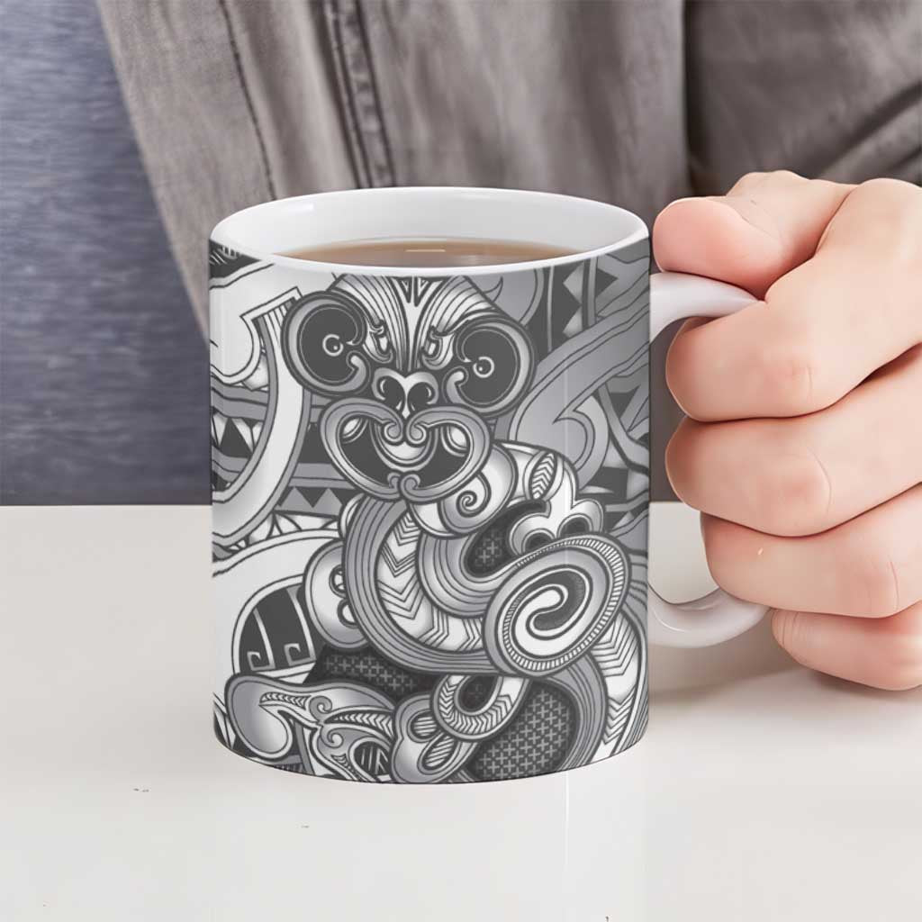 Aotearoa Maori Hei Tiki Ceramic Mug Kiwikiwi Kowhaiwhai Puhoro Motif LT9 - Polynesian Pride