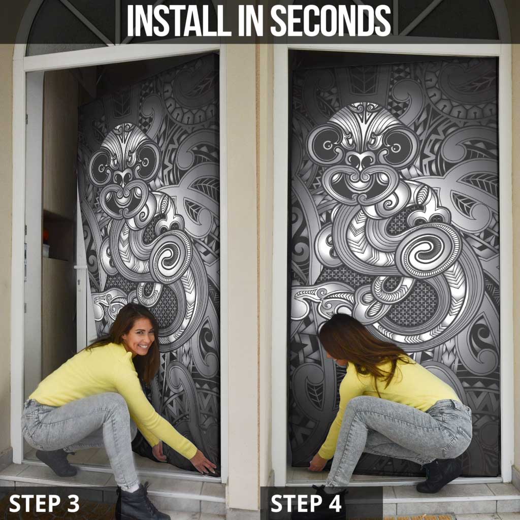Aotearoa Maori Hei Tiki Door Cover Kiwikiwi Kowhaiwhai Puhoro Motif LT9 - Polynesian Pride