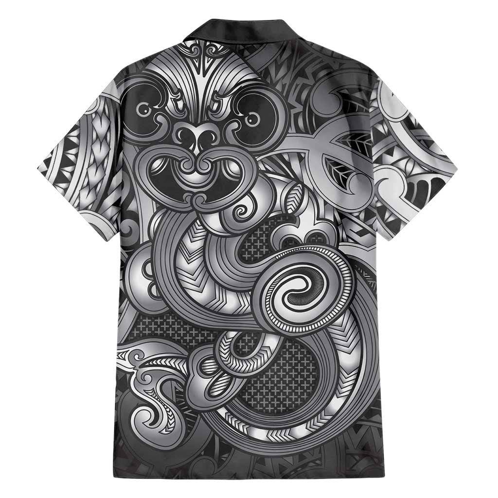 Aotearoa Maori Hei Tiki Family Matching Off The Shoulder Long Sleeve Dress and Hawaiian Shirt Kiwikiwi Kowhaiwhai Puhoro Motif LT9 - Polynesian Pride