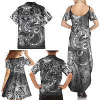 Aotearoa Maori Hei Tiki Family Matching Summer Maxi Dress and Hawaiian Shirt Kiwikiwi Kowhaiwhai Puhoro Motif LT9 - Polynesian Pride