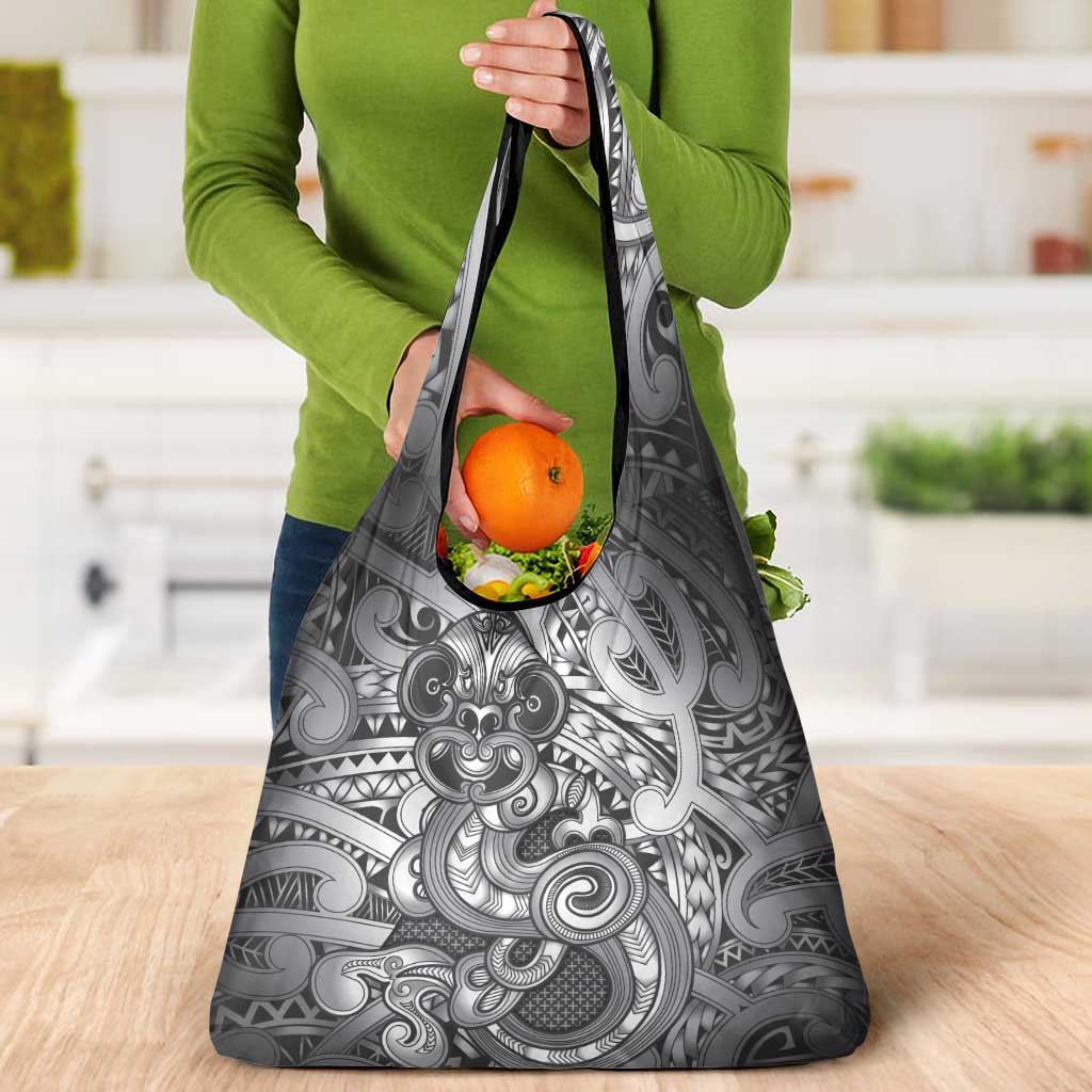 Aotearoa Maori Hei Tiki Grocery Bag Kiwikiwi Kowhaiwhai Puhoro Motif LT9 - Polynesian Pride
