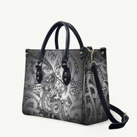 Aotearoa Maori Hei Tiki Leather Bag Kiwikiwi Kowhaiwhai Puhoro Motif