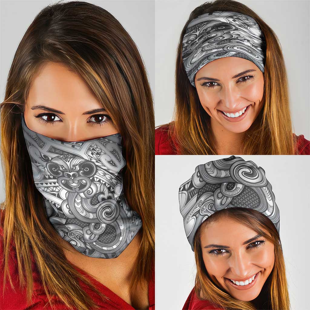 Aotearoa Maori Hei Tiki Neck Gaiter Kiwikiwi Kowhaiwhai Puhoro Motif