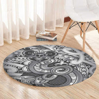 Aotearoa Maori Hei Tiki Round Carpet Kiwikiwi Kowhaiwhai Puhoro Motif