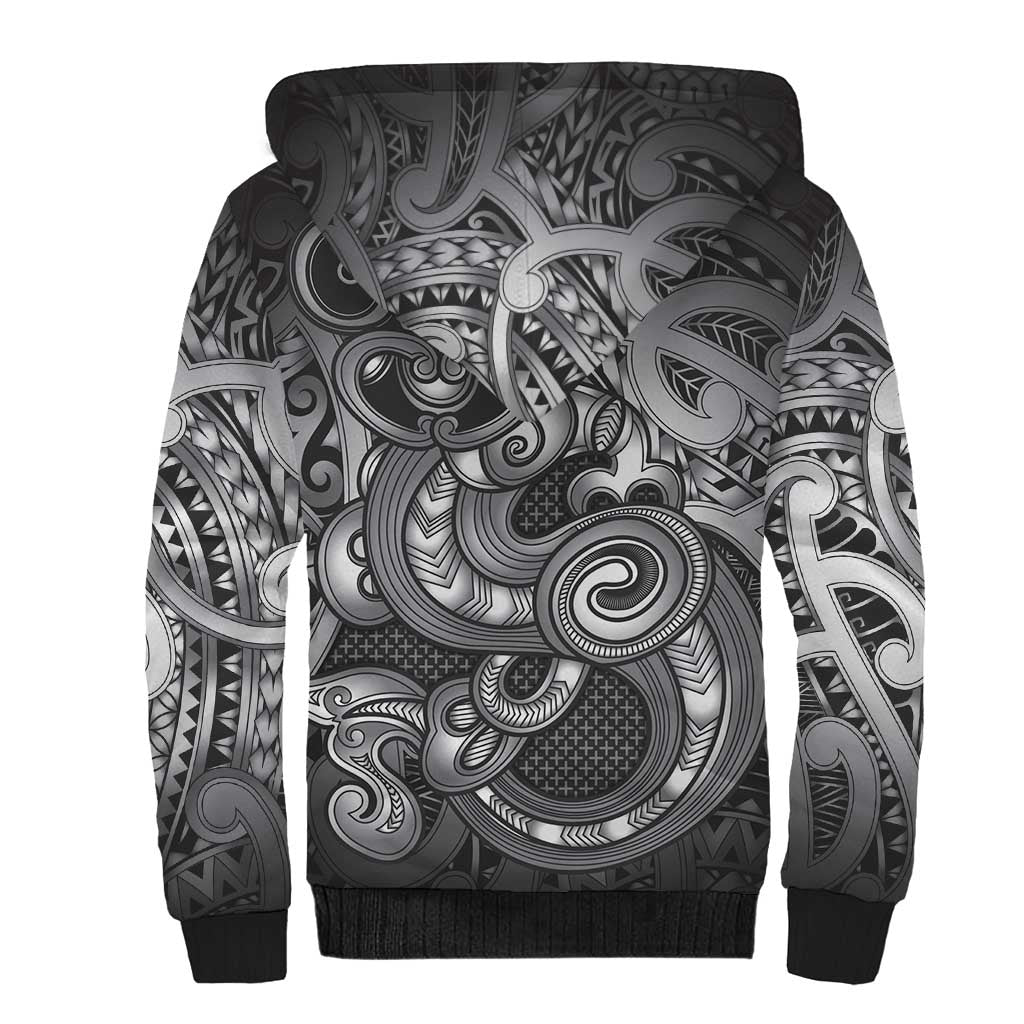 Aotearoa Maori Hei Tiki Sherpa Hoodie Kiwikiwi Kowhaiwhai Puhoro Motif LT9 - Polynesian Pride