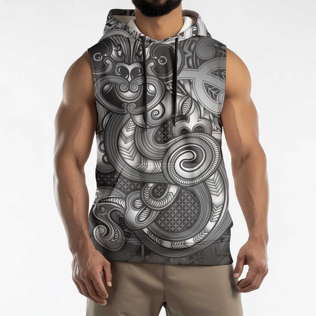 Aotearoa Maori Hei Tiki Sleeveless Hoodie Kiwikiwi Kowhaiwhai Puhoro Motif LT9 - Polynesian Pride