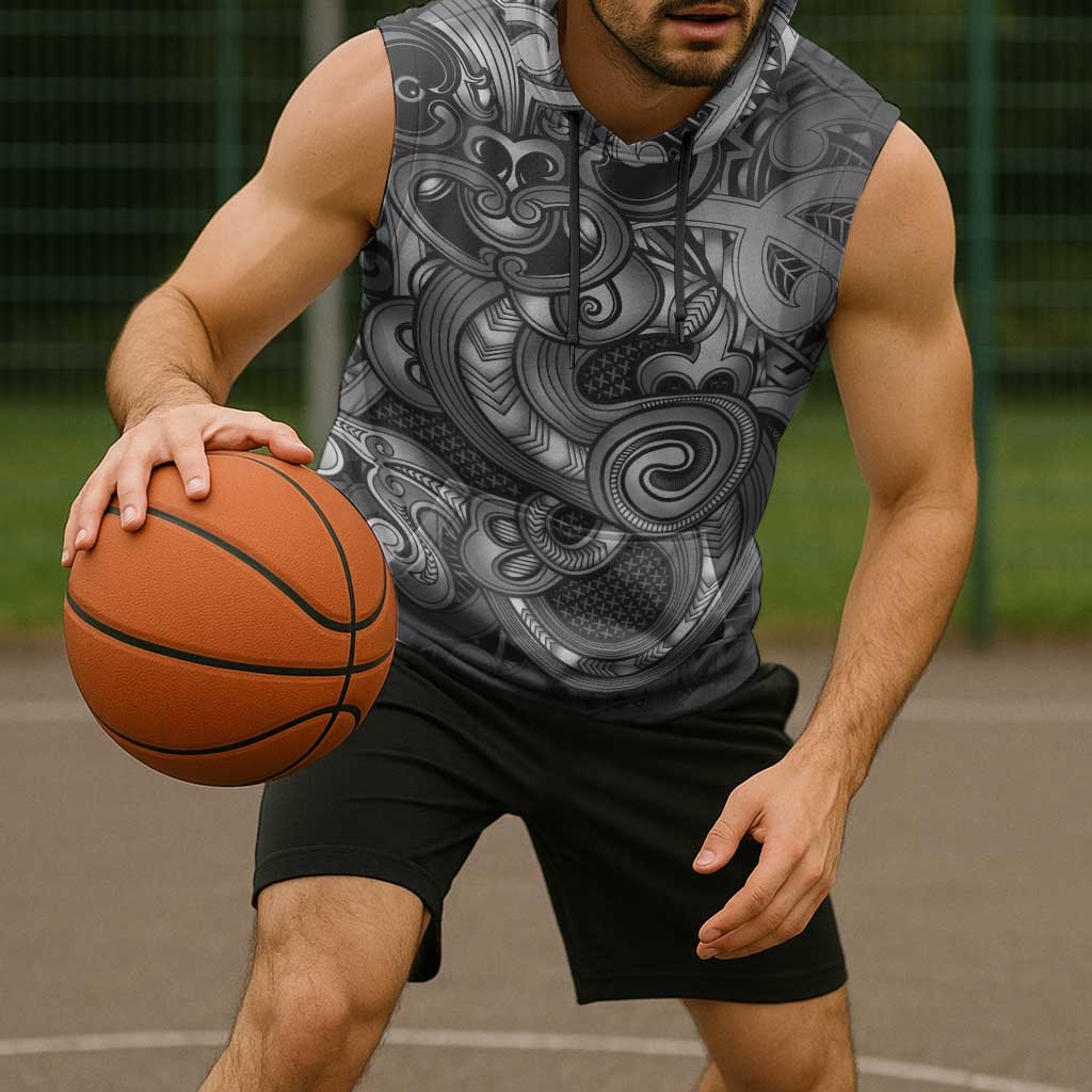 Aotearoa Maori Hei Tiki Sleeveless Hoodie Kiwikiwi Kowhaiwhai Puhoro Motif LT9 - Polynesian Pride