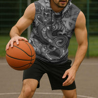 Aotearoa Maori Hei Tiki Sleeveless Hoodie Kiwikiwi Kowhaiwhai Puhoro Motif LT9 - Polynesian Pride