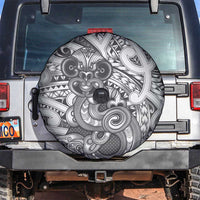 Aotearoa Maori Hei Tiki Spare Tire Cover Kiwikiwi Kowhaiwhai Puhoro Motif LT9 Grey - Polynesian Pride