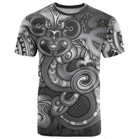 Aotearoa Maori Hei Tiki T Shirt Kiwikiwi Kowhaiwhai Puhoro Motif LT9 Grey - Polynesian Pride