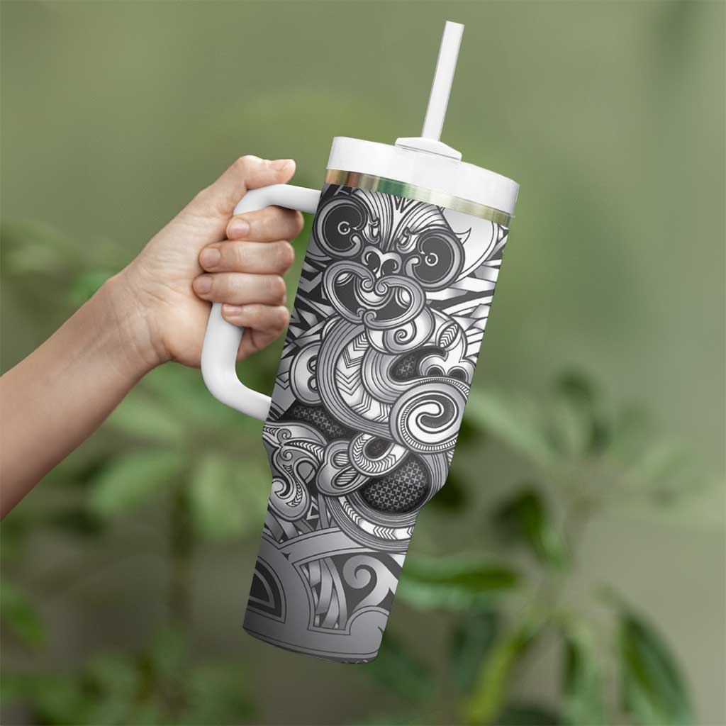 Aotearoa Maori Hei Tiki Tumbler With Handle Kiwikiwi Kowhaiwhai Puhoro Motif LT9 - Polynesian Pride