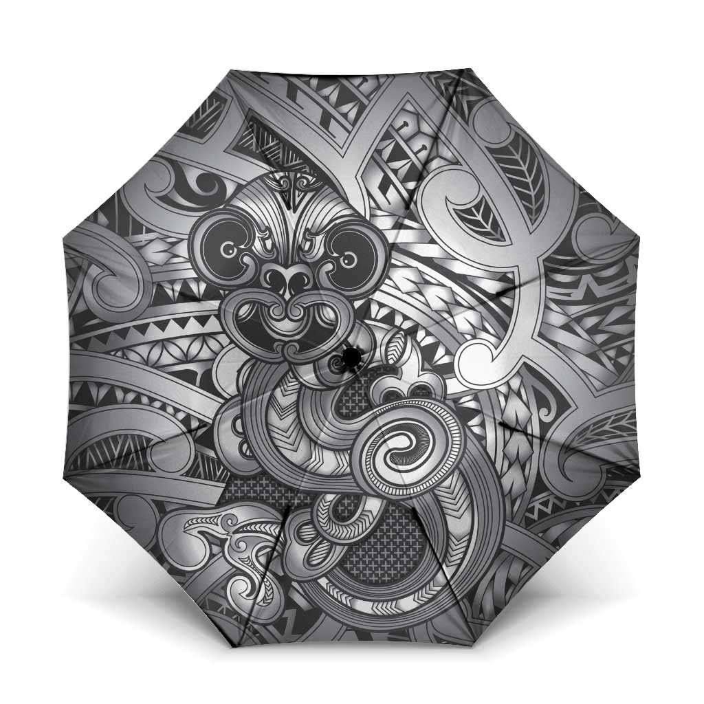 Aotearoa Maori Hei Tiki Umbrella Kiwikiwi Kowhaiwhai Puhoro Motif