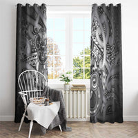 Aotearoa Maori Hei Tiki Window Curtain Kiwikiwi Kowhaiwhai Puhoro Motif