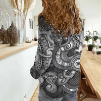 Aotearoa Maori Hei Tiki Women Casual Shirt Kiwikiwi Kowhaiwhai Puhoro Motif LT9 - Polynesian Pride
