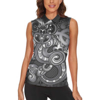 Aotearoa Maori Hei Tiki Women Sleeveless Polo Shirt Kiwikiwi Kowhaiwhai Puhoro Motif LT9 - Polynesian Pride
