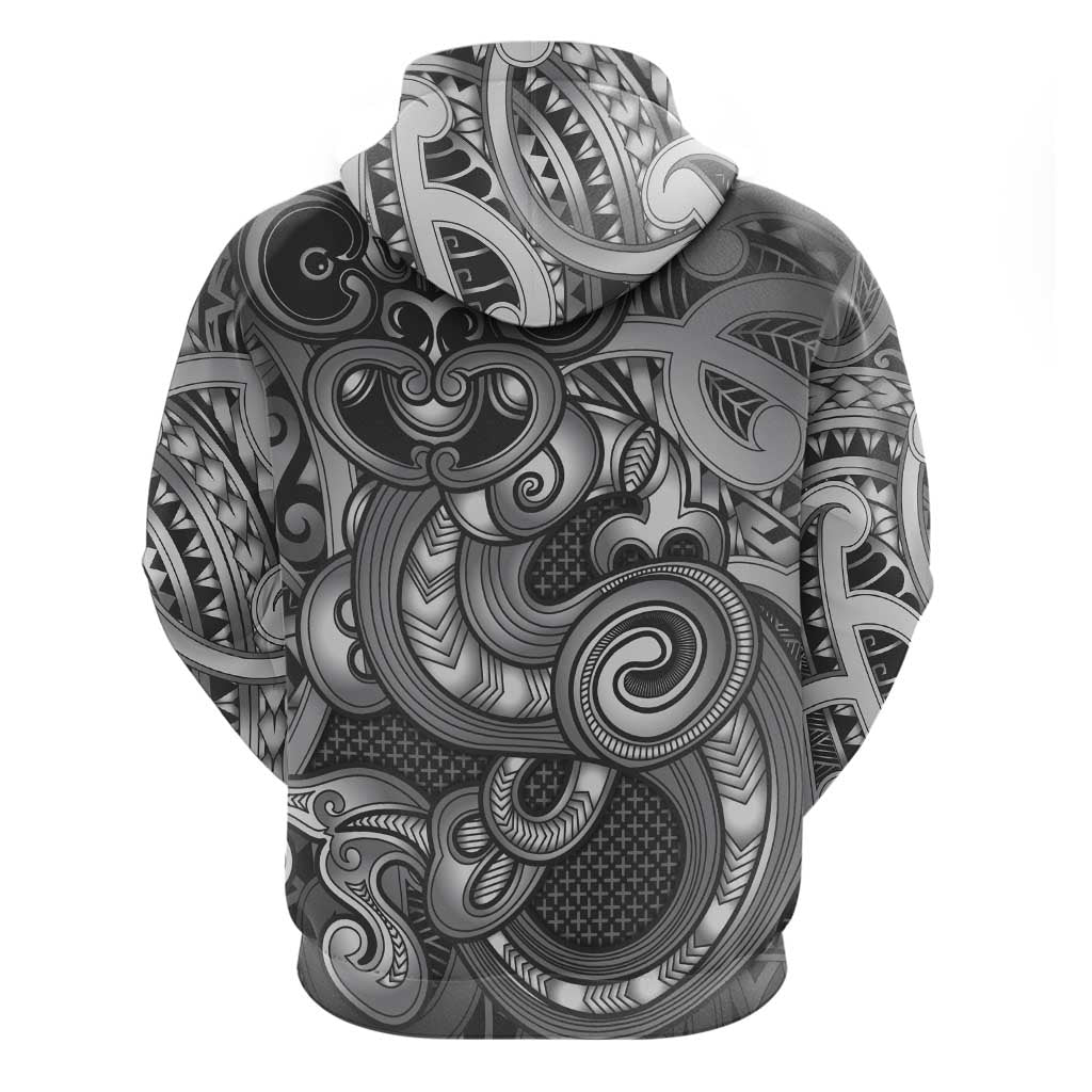 Aotearoa Maori Hei Tiki Zip Hoodie Kiwikiwi Kowhaiwhai Puhoro Motif LT9 - Polynesian Pride