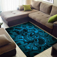 Aotearoa Maori Hei Tiki Area Rug Kikorangi Kowhaiwhai Puhoro Motif LT9 - Polynesian Pride