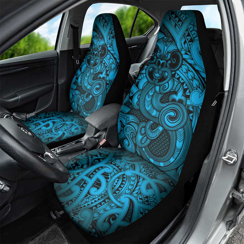 Aotearoa Maori Hei Tiki Car Seat Cover Kikorangi Kowhaiwhai Puhoro Motif LT9 - Polynesian Pride
