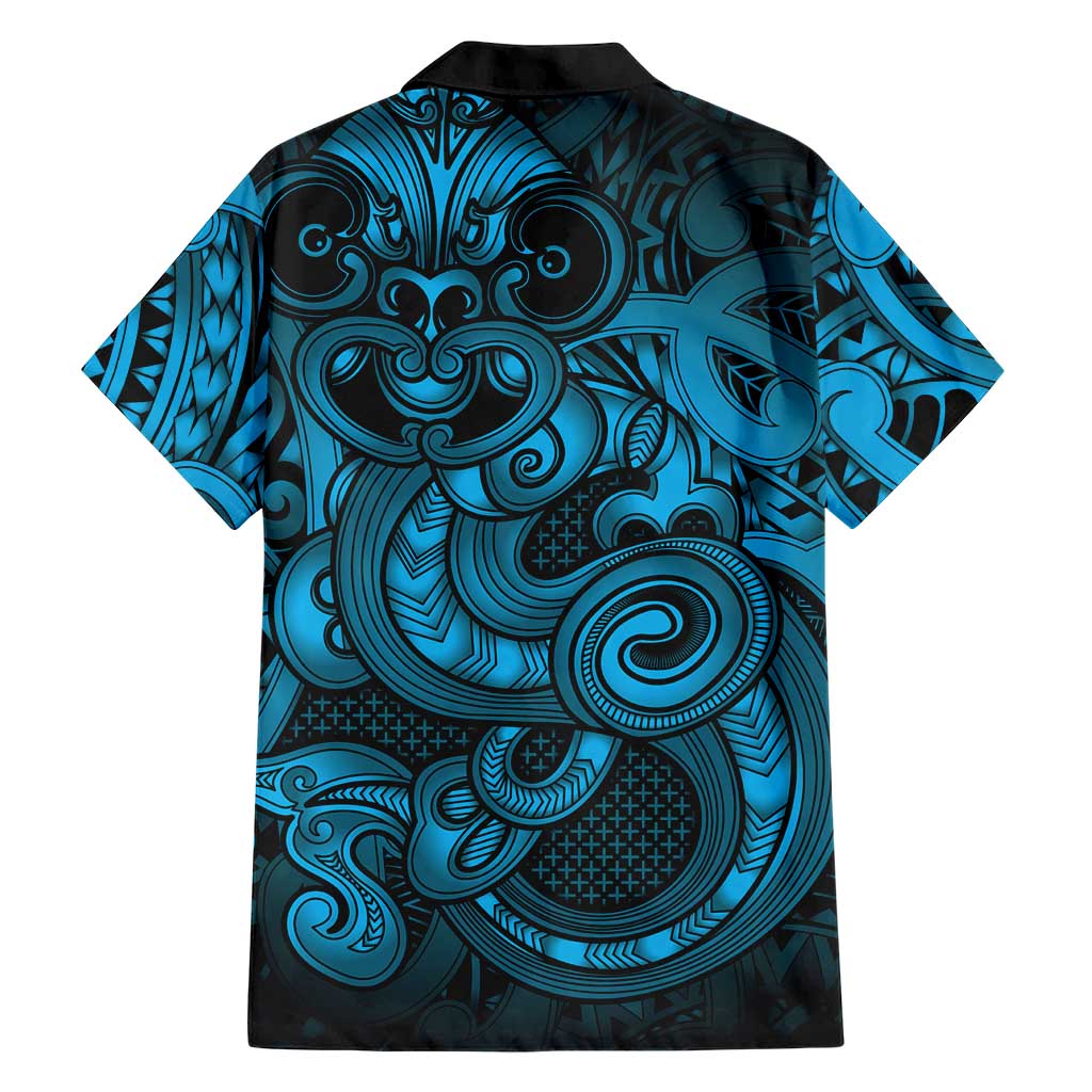 Aotearoa Maori Hei Tiki Family Matching Tank Maxi Dress and Hawaiian Shirt Kikorangi Kowhaiwhai Puhoro Motif LT9 - Polynesian Pride