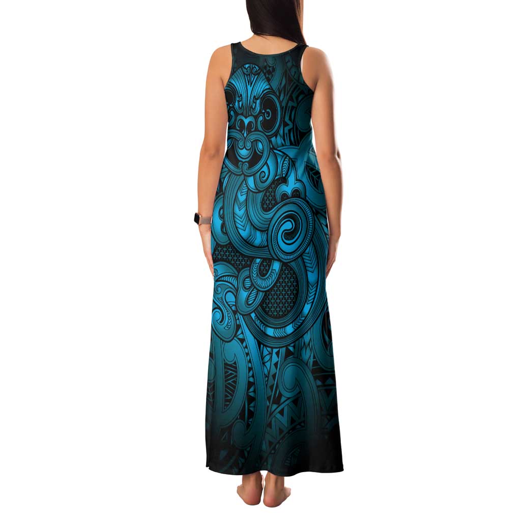 Aotearoa Maori Hei Tiki Family Matching Tank Maxi Dress and Hawaiian Shirt Kikorangi Kowhaiwhai Puhoro Motif LT9 - Polynesian Pride