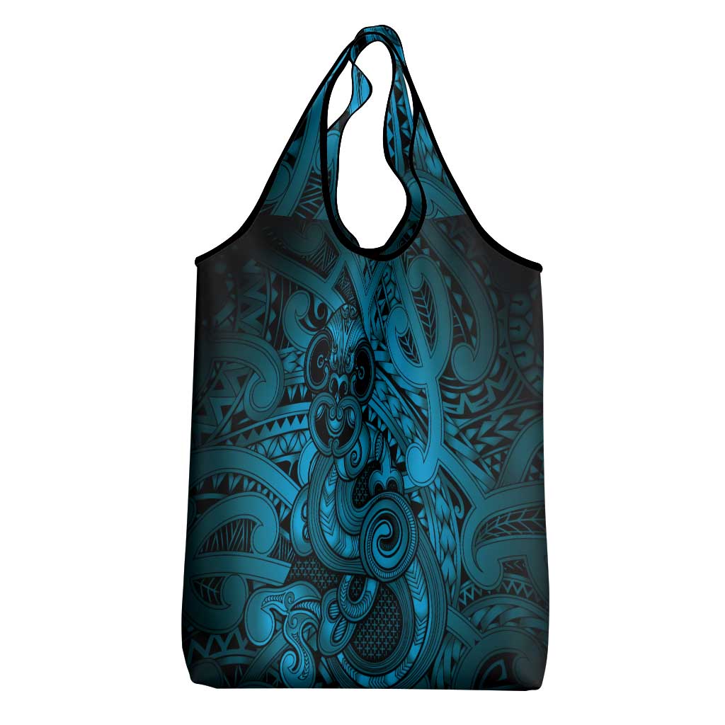 Aotearoa Maori Hei Tiki Grocery Bag Kikorangi Kowhaiwhai Puhoro Motif LT9 - Polynesian Pride