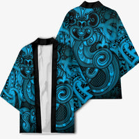 Aotearoa Maori Hei Tiki Kimono Kikorangi Kowhaiwhai Puhoro Motif