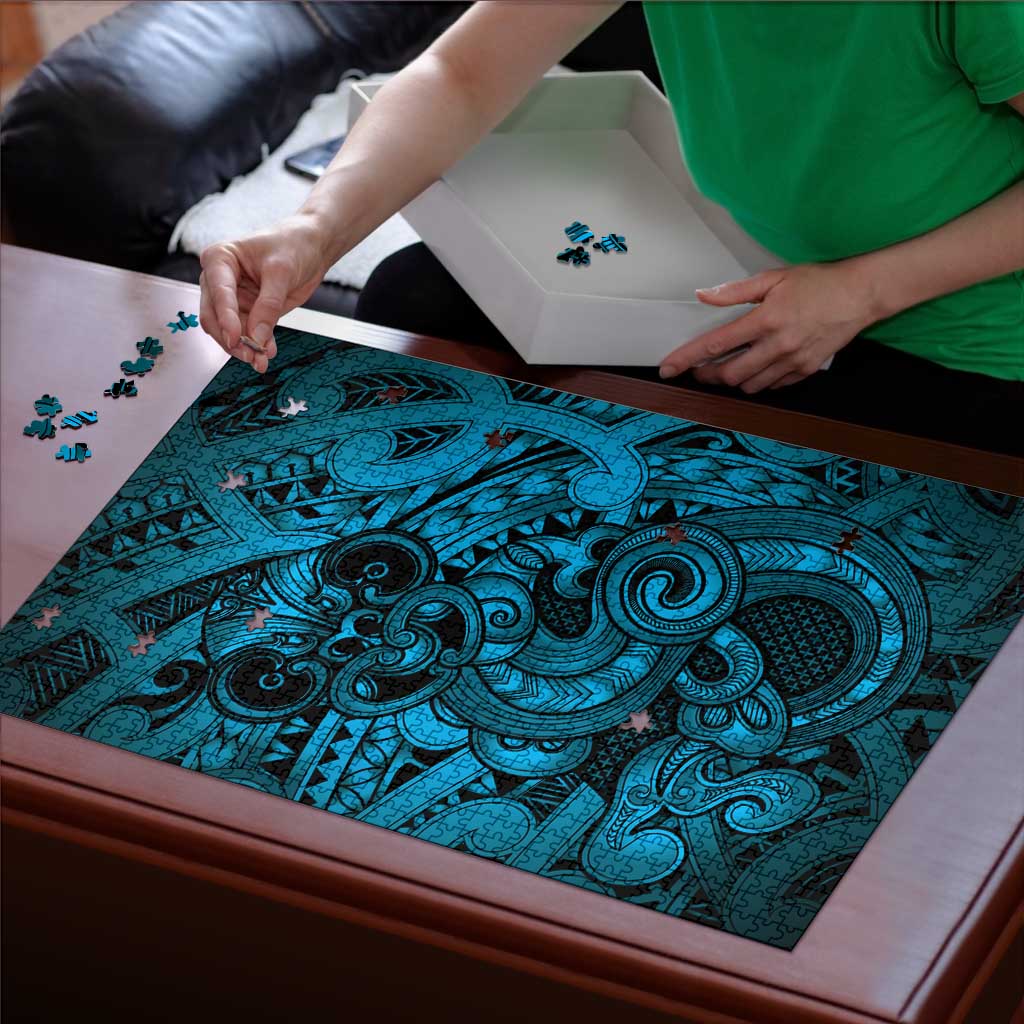 Aotearoa Maori Hei Tiki Puzzle Kikorangi Kowhaiwhai Puhoro Motif