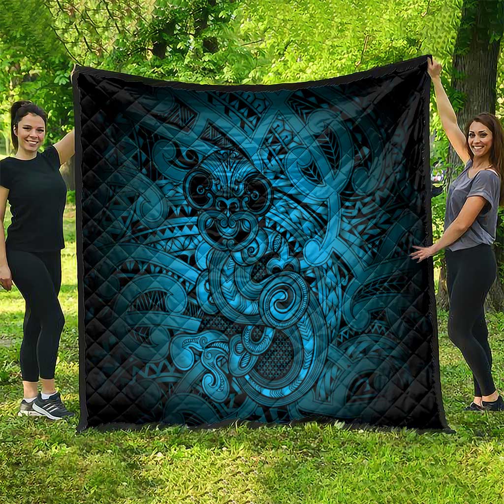 Aotearoa Maori Hei Tiki Quilt Kikorangi Kowhaiwhai Puhoro Motif LT9 - Polynesian Pride