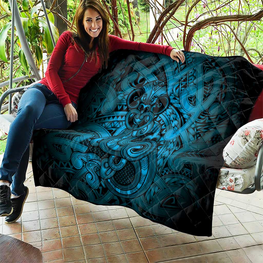 Aotearoa Maori Hei Tiki Quilt Kikorangi Kowhaiwhai Puhoro Motif LT9 - Polynesian Pride