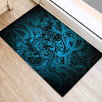 Aotearoa Maori Hei Tiki Rubber Doormat Kikorangi Kowhaiwhai Puhoro Motif LT9 - Polynesian Pride