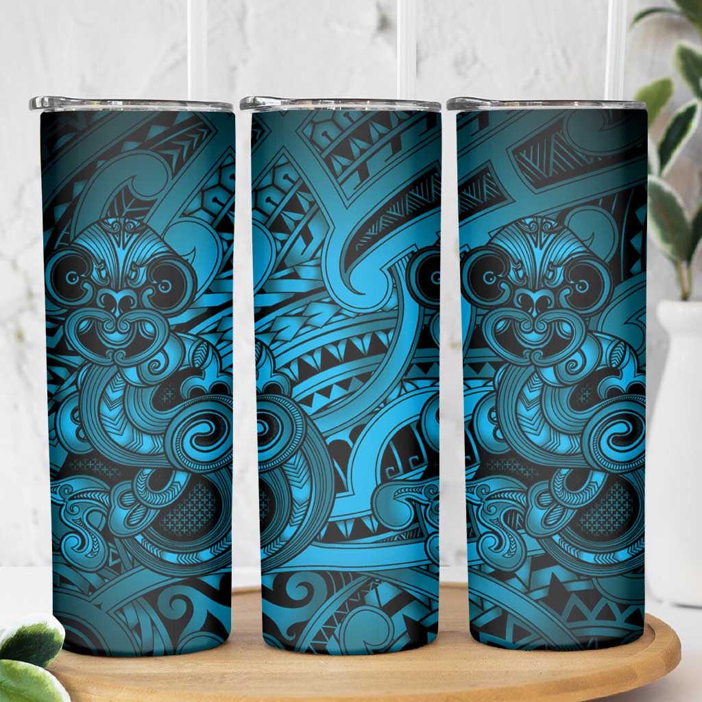 Aotearoa Maori Hei Tiki Skinny Tumbler Kikorangi Kowhaiwhai Puhoro Motif LT9 - Polynesian Pride