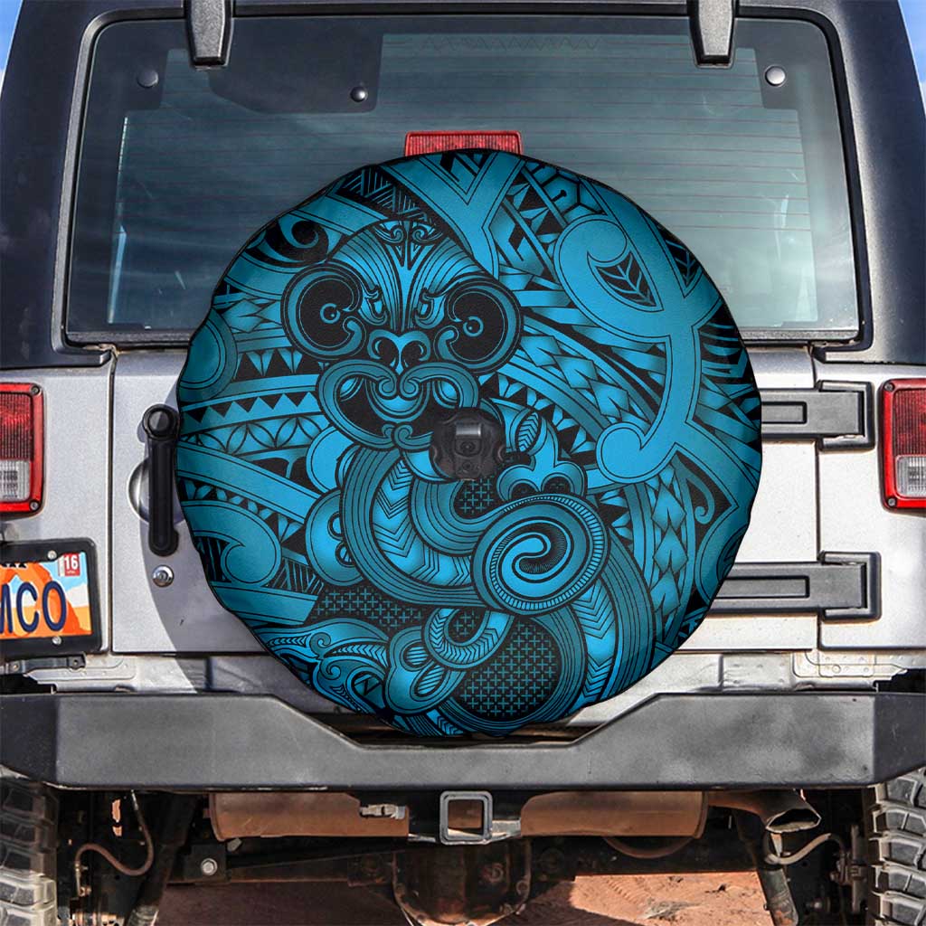 Aotearoa Maori Hei Tiki Spare Tire Cover Kikorangi Kowhaiwhai Puhoro Motif LT9 Blue - Polynesian Pride