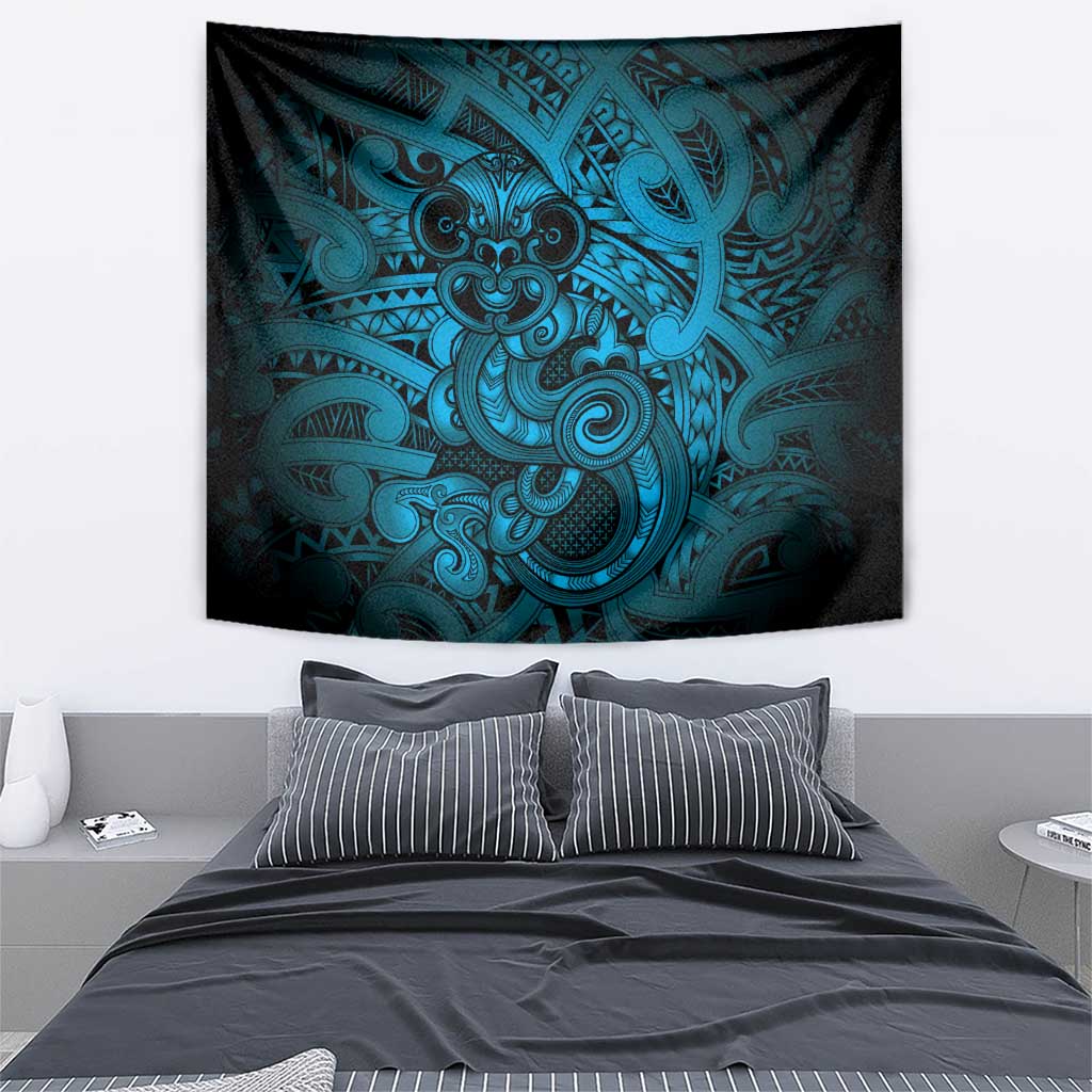 Aotearoa Maori Hei Tiki Tapestry Kikorangi Kowhaiwhai Puhoro Motif