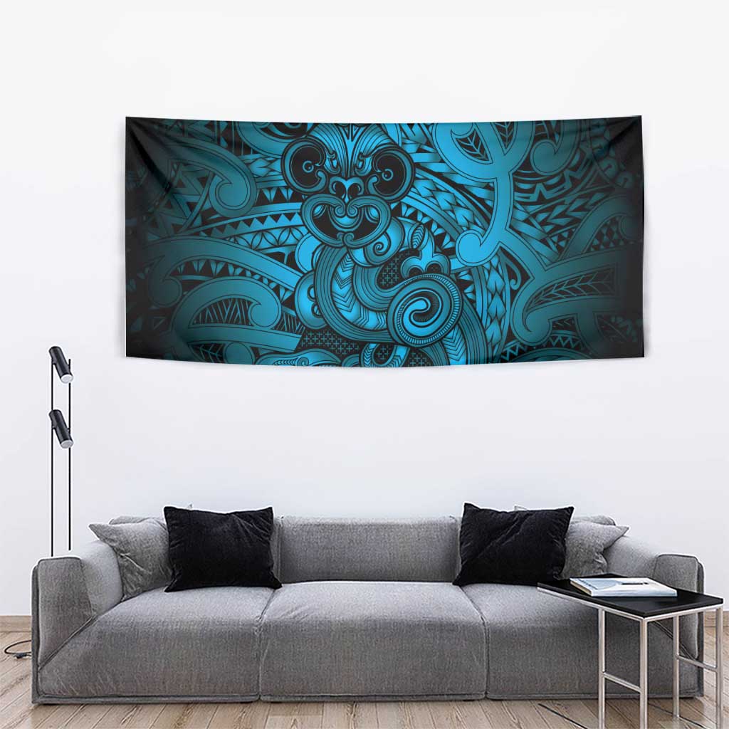 Aotearoa Maori Hei Tiki Tapestry Kikorangi Kowhaiwhai Puhoro Motif