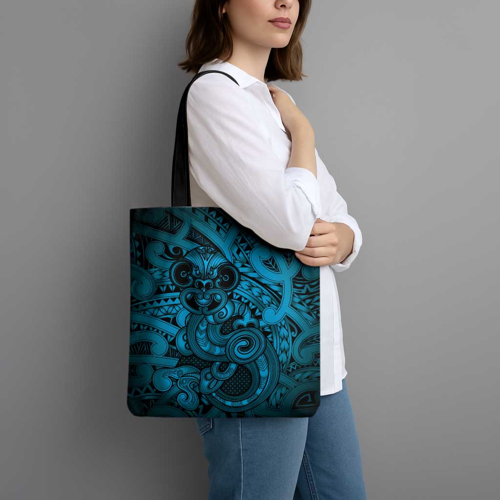 Aotearoa Maori Hei Tiki Tote Bag Kikorangi Kowhaiwhai Puhoro Motif LT9 - Polynesian Pride