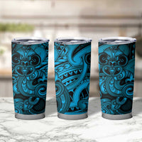 Aotearoa Maori Hei Tiki Tumbler Cup Kikorangi Kowhaiwhai Puhoro Motif LT9 - Polynesian Pride