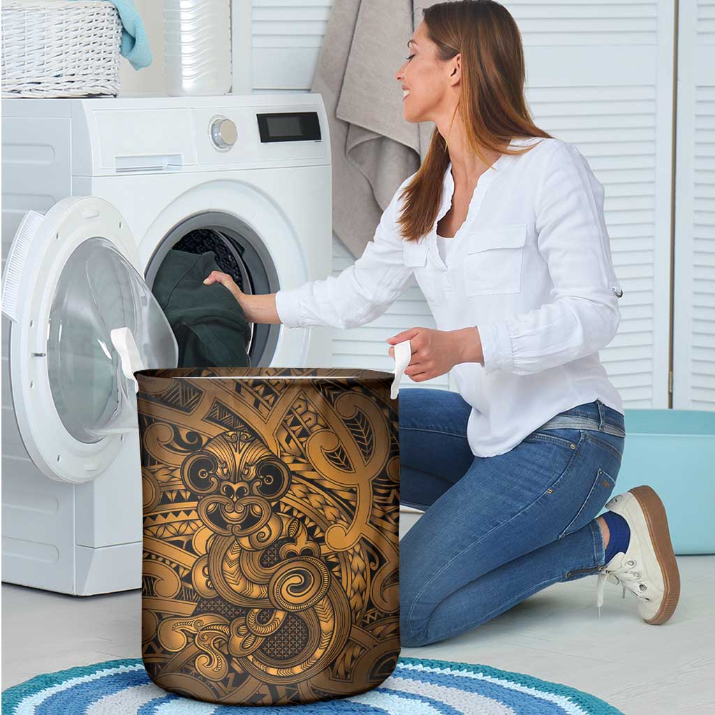 Aotearoa Maori Hei Tiki Laundry Basket Koura Kowhaiwhai Puhoro Motif