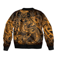 Aotearoa Maori Hei Tiki Bomber Jacket Koura Kowhaiwhai Puhoro Motif LT9 - Polynesian Pride
