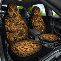 Aotearoa Maori Hei Tiki Car Seat Cover Koura Kowhaiwhai Puhoro Motif LT9 One Size Gold - Polynesian Pride