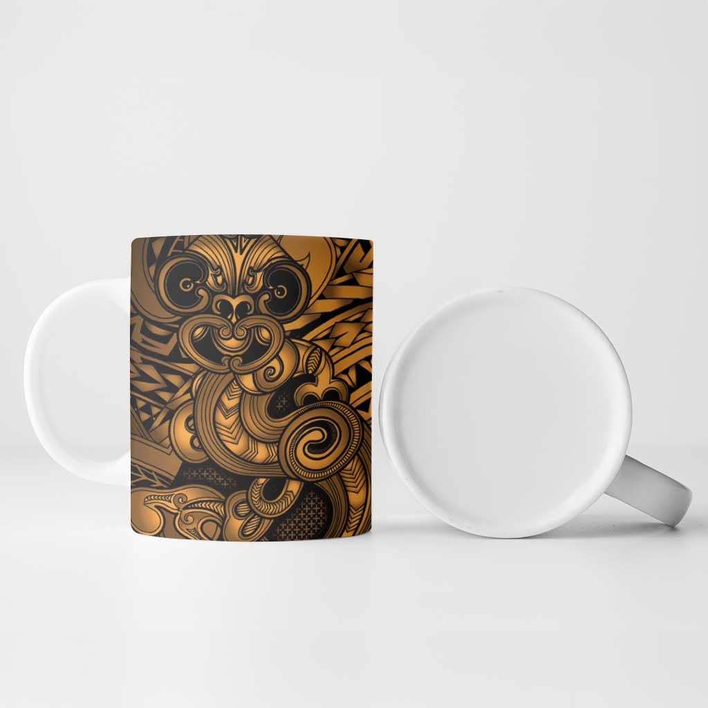 Aotearoa Maori Hei Tiki Ceramic Mug Koura Kowhaiwhai Puhoro Motif LT9 - Polynesian Pride