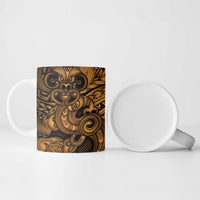 Aotearoa Maori Hei Tiki Ceramic Mug Koura Kowhaiwhai Puhoro Motif LT9 - Polynesian Pride